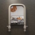 Modern Decorative Mirror Special-shaped Art Hanging Mirror Makeup Dressing Mirror Wall Decoration Rectangular Wooden Bathroom Mirror 3d model