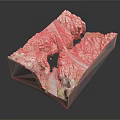 Detailed 3D Terrain Model With Mountain Ranges River And Bridge