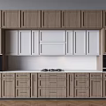 Modern Kitchen Interior Design With Wooden White Cabinets Oven And Stove