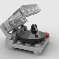 Building Blocks Turntable Model With Transparent Cover Black Disc And Red Knob