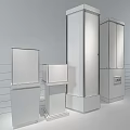 Modern Glass Display Shelves With Lighting For Decorative Sculptures And Logo Base