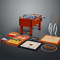 Electronic Foosball Table And Classic Board Games For Home Leisure Activities