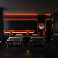 Modern SPA Sauna Relaxation Space With Comfortable Massage Beds Soft Lighting And Elegant Decor