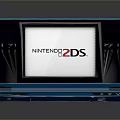 Blue Nintendo 2DS Handheld Gaming Console Open With Screen And Game Icons
