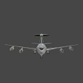 NATO White Fighter Jet With Radar Dome Four Engines And Military Markings