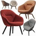 Modern Comfortable Upholstered Accent Chairs In Various Colors With Fabric Leather And Wooden Legs