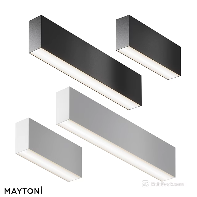 Modern Minimalist Ceiling Lights In Black White Silver Sleek Rectangular Design For Home 3d model 