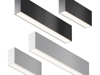 Modern Minimalist Ceiling Lights In Black White Silver Sleek Rectangular Design For Home 3d model