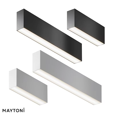 Modern Minimalist Ceiling Lights In Black White Silver Sleek Rectangular Design For Home 3d model