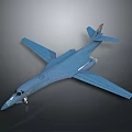 Blue Airplane Model With Streamlined Body And Detailed Wings Tail Fin Design