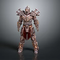 Fantasy Warrior Character In Detailed Ornate Medieval Armor With Spiked Shoulders