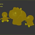 Three Toy Characters Featuring Green Headed Duck Gray Hippo And Yellow Duck Together