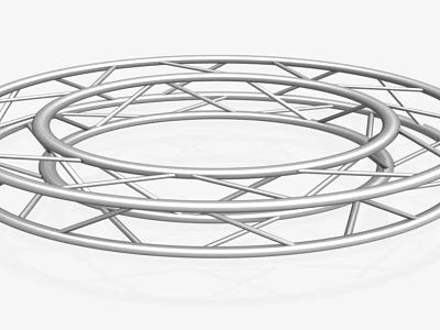 Silver Metal Circular Stand for Musical Instruments and Art Supplies 3d model
