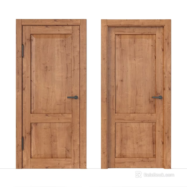 Classic Wooden Hinged Doors With Natural Wood Texture For Interior Home Use 3d model 