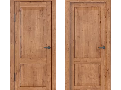 Classic Wooden Hinged Doors With Natural Wood Texture For Interior Home Use 3d model