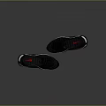 Black Sneakers With Red Logo And White Sole In Streamlined Design For Daily Wear