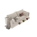 Luxury Modern Upholstered Double Sofa With Multiple Color Options Cozy Throw Pillows And Knitted Blankets