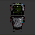 Vintage Style Water Vehicle With Metallic Texture Colorful Decorations Seats And Handrail