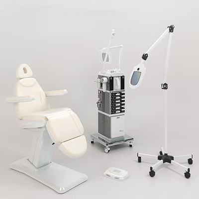 High Quality Medical Equipment Set With Dental Chair Examination Lamp And Mobile Cart 3d model