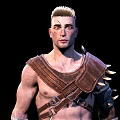 Fantasy Warrior Character With Muscular Build Wearing Spiked Leather Armor And Short Hair