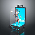 Aqua Wizard Female Character In Display Package With Blue Background And Soccer Ball