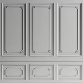 Elegant Modern Background Wall With Decorative Panel Frames And Intricate Patterns 3d model