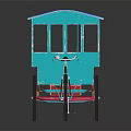 Vintage Tricycle With Blue Carriage Red Frame Black Components And Reflective Surface