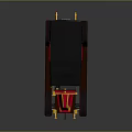 Vintage Red And Yellow Classic Car With Black Canopy Top And Yellow Wheels