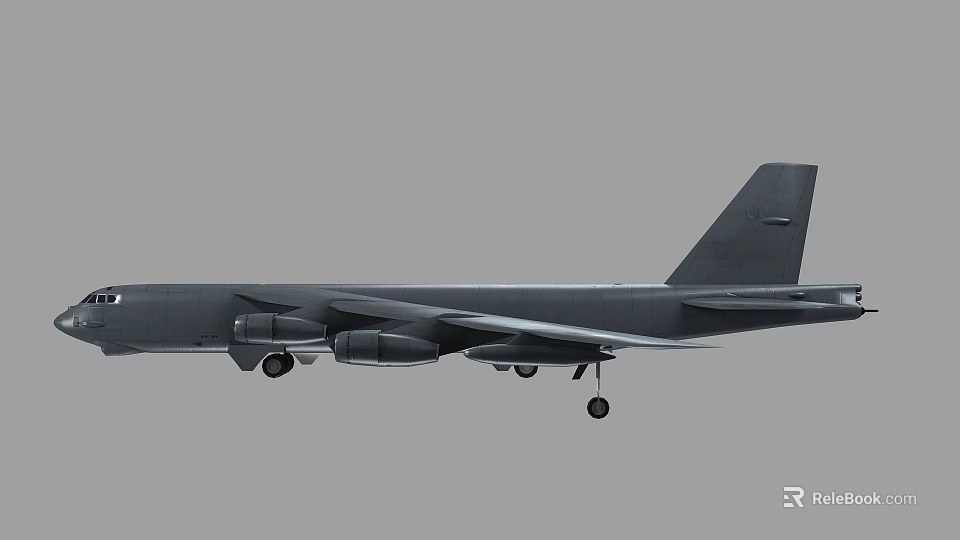 Gray Military Fighter Jet Side View With Twin Engines And Extended Landing Gear 3d model 