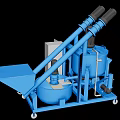 Blue Industrial Mixing Tank Equipment With Conveyor Hopper Control Panel And Mobile Wheels