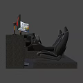 Racing simulation game machine 3d model
