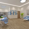 Spacious Activity Hall Interior With Circular Stage Wooden Floor Skylight And Yellow Star Decorations