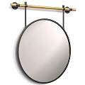 Round Wall Mounted Mirror With Black Frame For Modern Home Decor 3d model