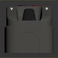 Gray Industrial Device With Red Buttons Black Section Label And Bottom Opening 3d model