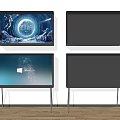 Modern TVs With Wall Mounted And Stand Designs Showing Scenery And Interface Screens