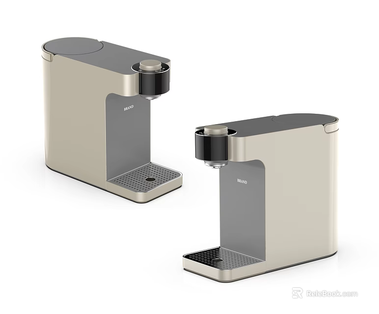 Modern Silver and Black Kitchen Appliances with Sleek Design and Compact Structure 3d model 