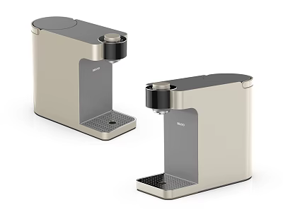 Modern Silver and Black Kitchen Appliances with Sleek Design and Compact Structure 3d model