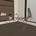 modern dry branch art installation 3d model