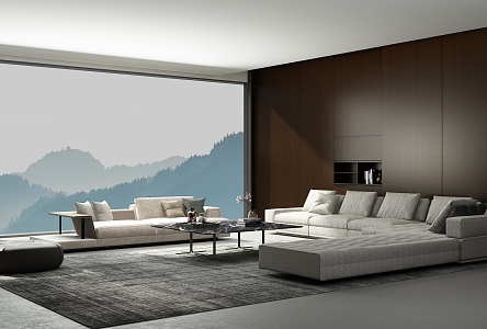 Italian Minimalist Living Room 3d model