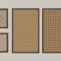 Decorative Wooden Framed Panels With Various Patterns For Wall Decor 3d model