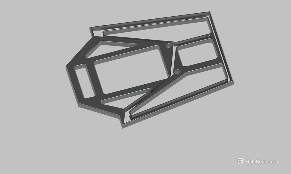 Industrial Metal Frame Structure With Geometric Hollow Sections And 3D Rendered Model Design 3d model 