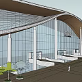 Modern Urban Architecture Complex Featuring Multiple Buildings With Contemporary Roof Structures And Green Spaces