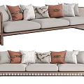 New Chinese-style Three-person Sofa Rattan Multi-person Sofa 3d model
