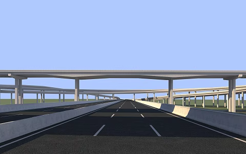 Elevated Interchange Ring Interchange Full Interchange 3d model