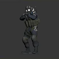Tactical Military Soldier Character Wearing Helmet Goggles Backpack And Holding Rifle