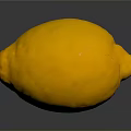 Fresh Ripe Yellow Lemon With Smooth Skin And Reflective Surface On Dark Background