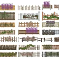 Various Types of Garden Fences With Wooden Bamboo and Decorative Designs And Climbing Plants