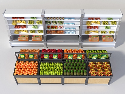 Fruit Store Shelf Fruit Freezer 3d model