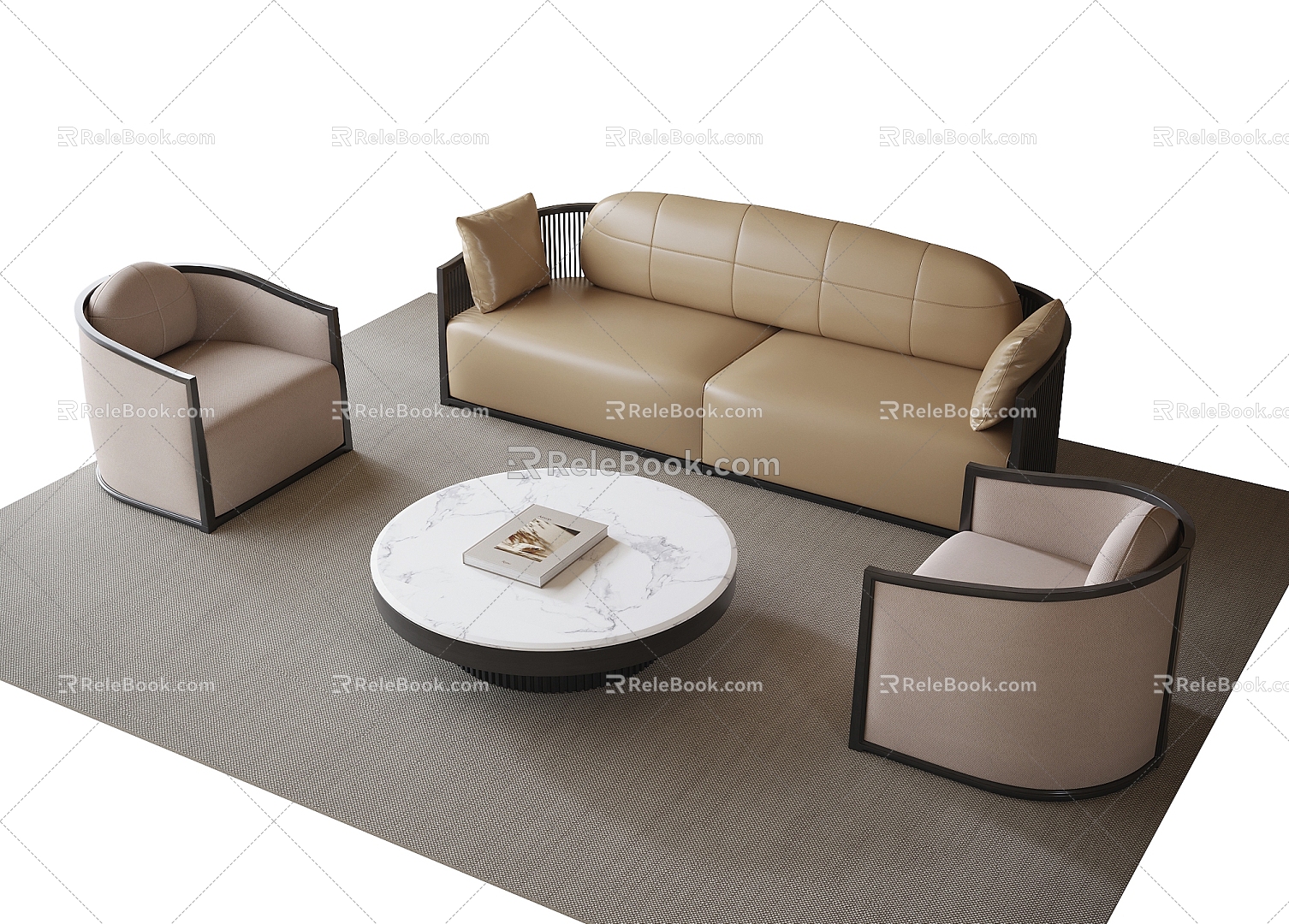 Modern Sales Office Sofa Coffee Table Leisure Chair Single Sofa 3d model