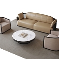 Modern Sales Office Sofa Coffee Table Leisure Chair Single Sofa 3d model